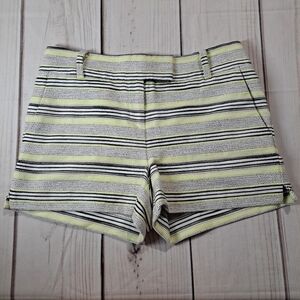 LOFT The Riviera Short Yellow Black Striped Textured Shorts - Size 4